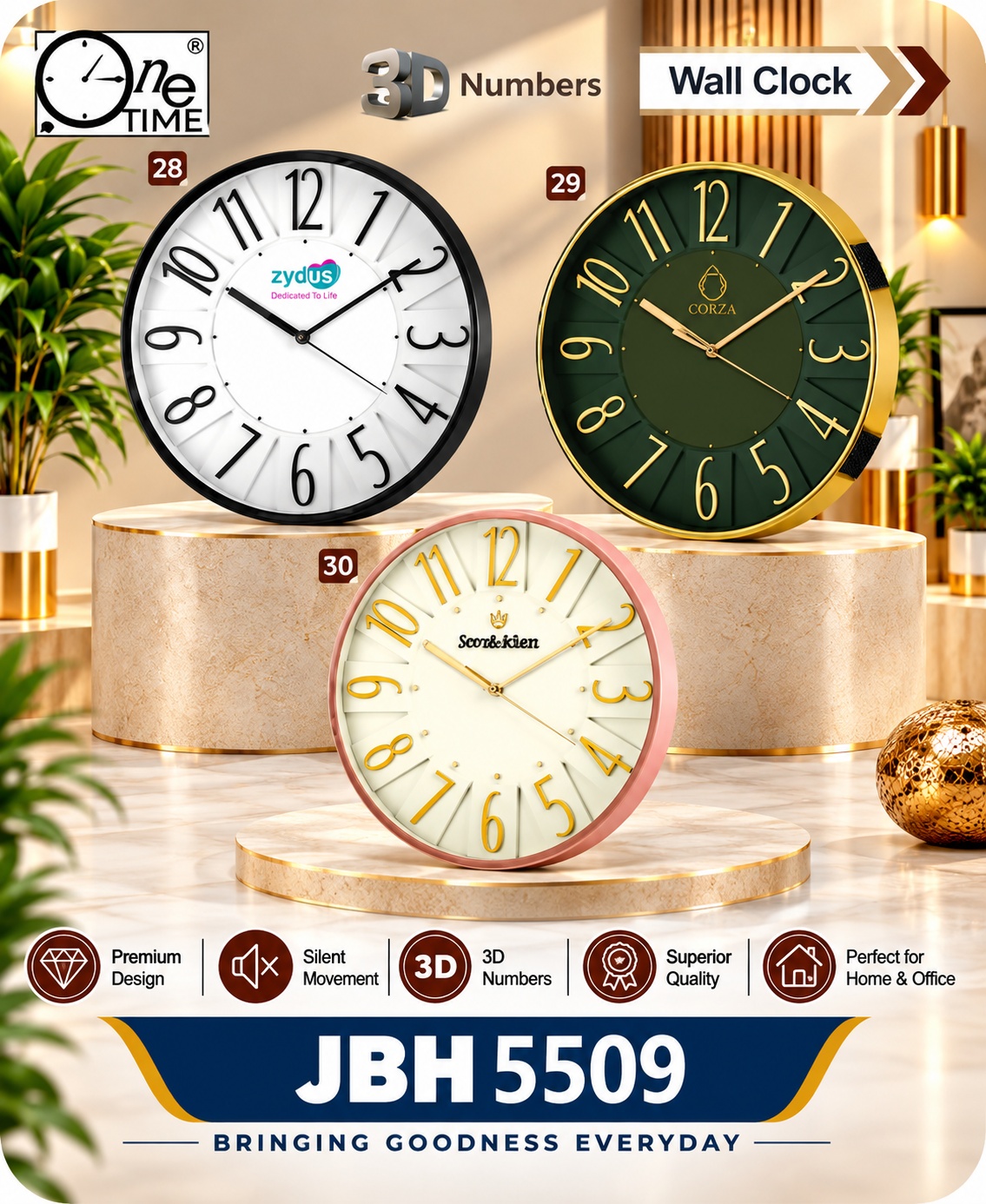 JBH 5509 – 3D Designer Wall Clocks