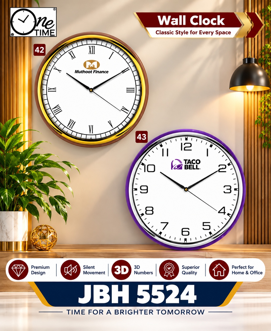 JBH 5524 – Classic Designer Wall Clocks