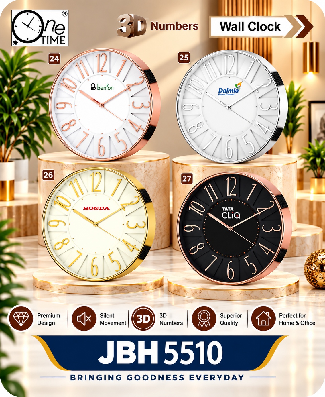 JBH 5510 – Premium 3D Wall Clocks