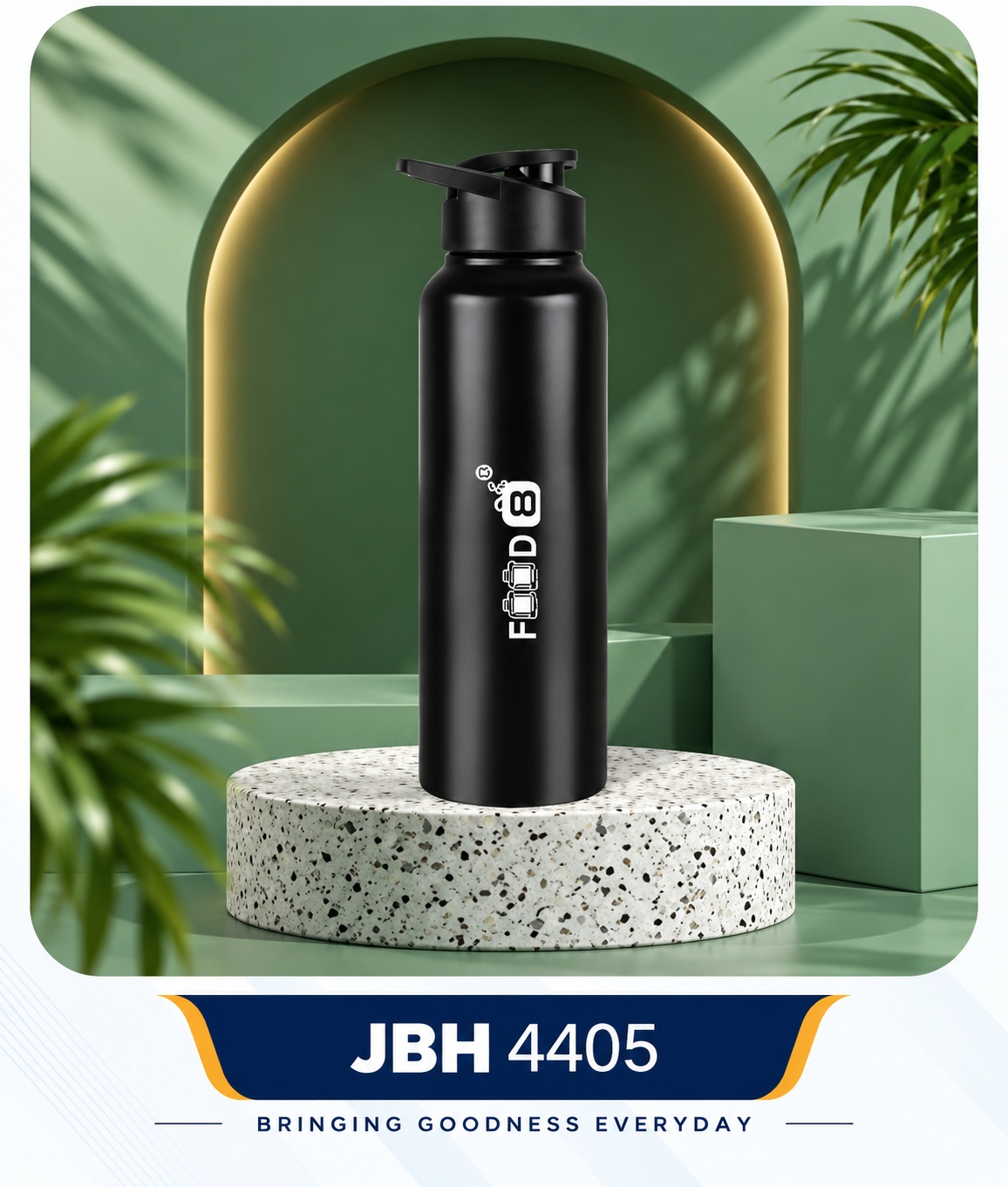 Matte Black Sports Water Bottle
