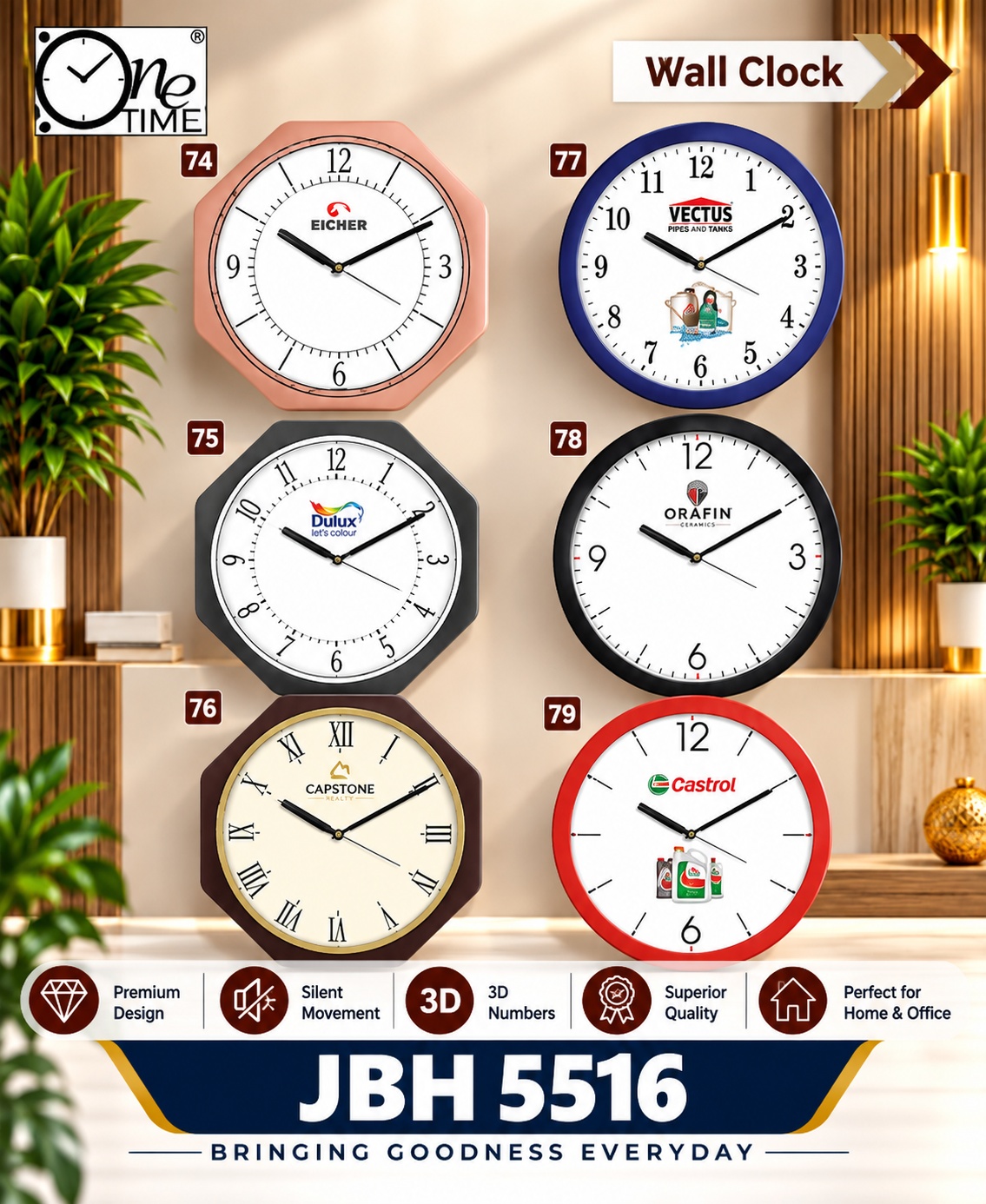 JBH 5516 – Premium Promotional Wall Clocks